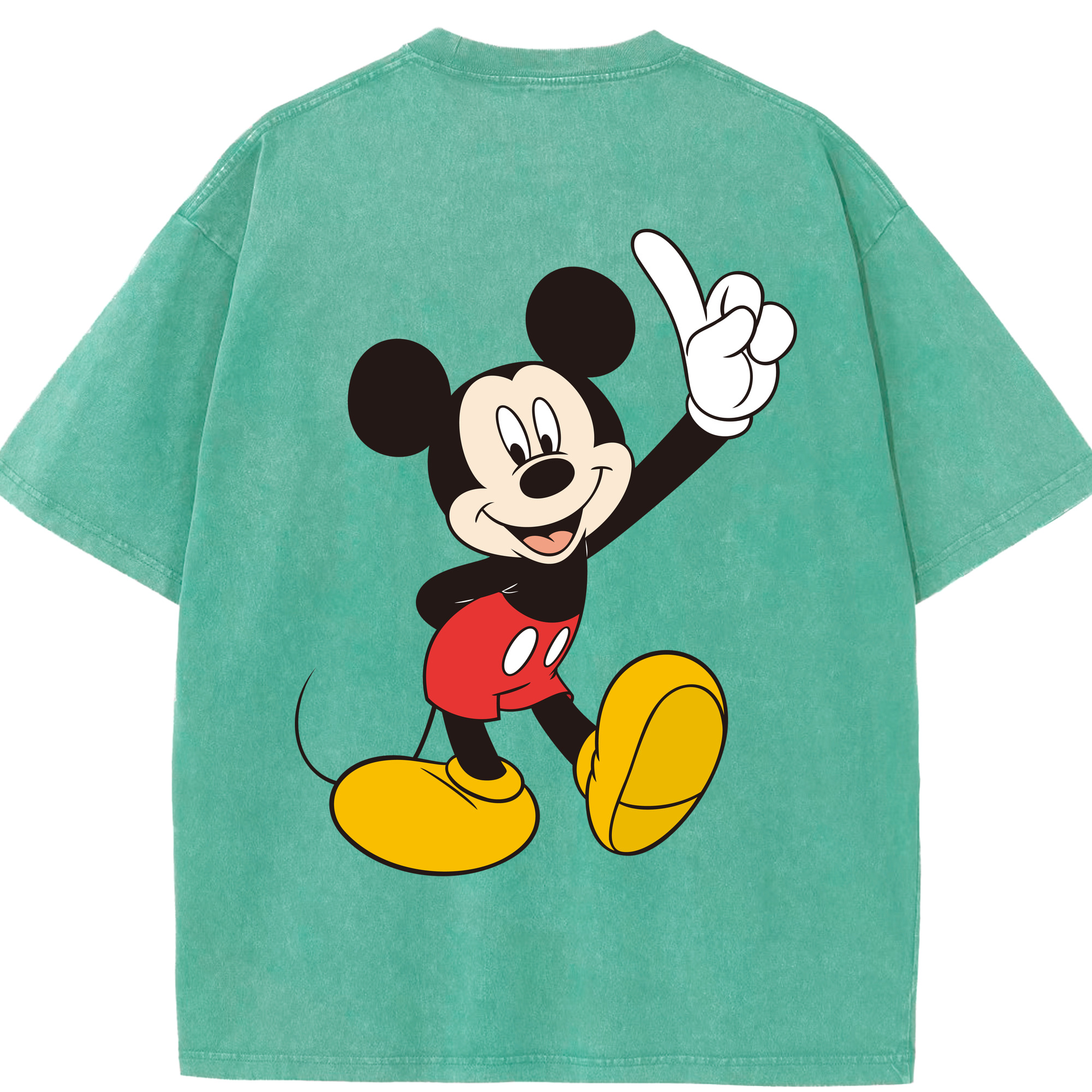 （画像用） ミッキーマウス Mickey Mouse 綿100% ヴィンテージ風 半袖Tシャツ（背面プリント）